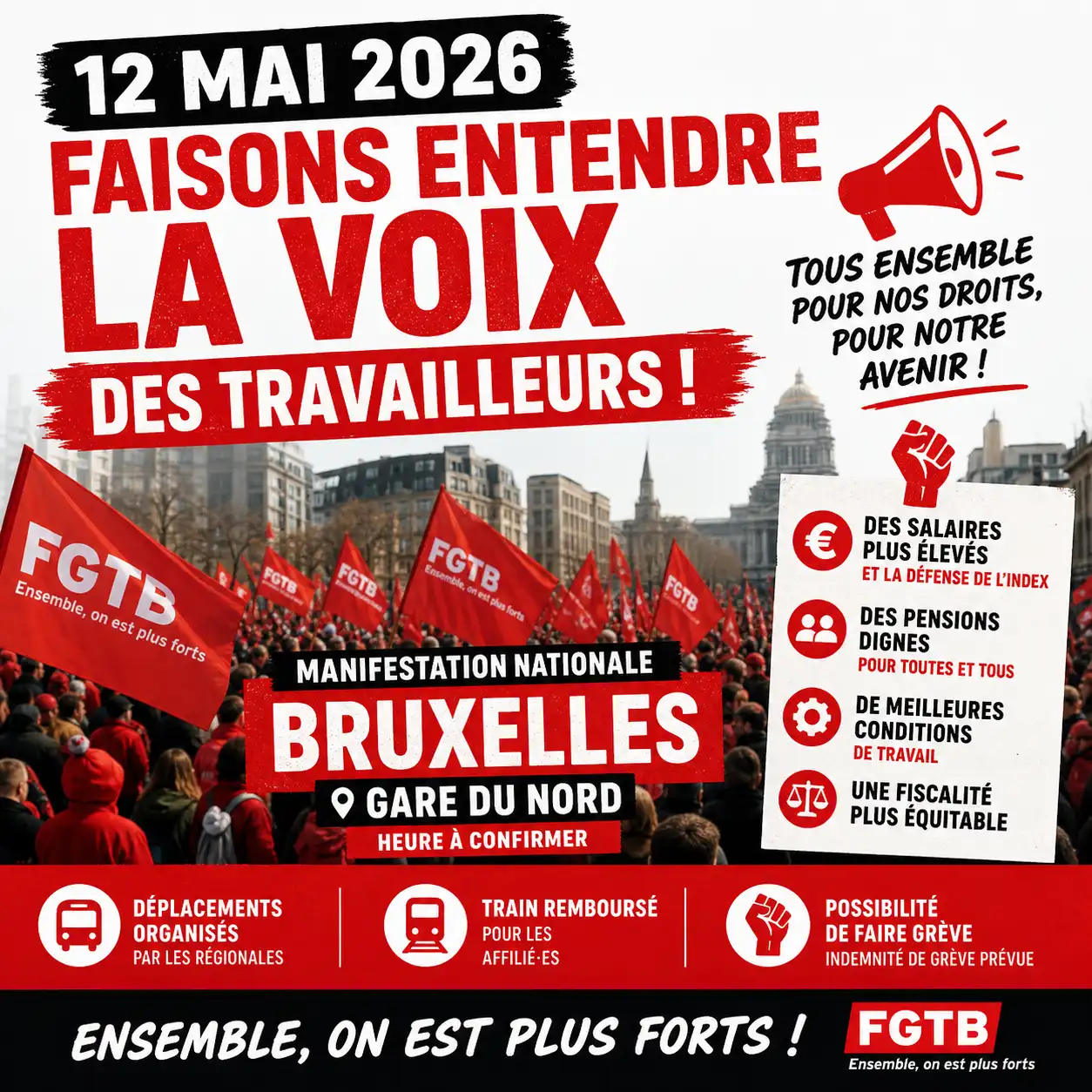 Les travailleurs font entendre leur voix dans la rue
